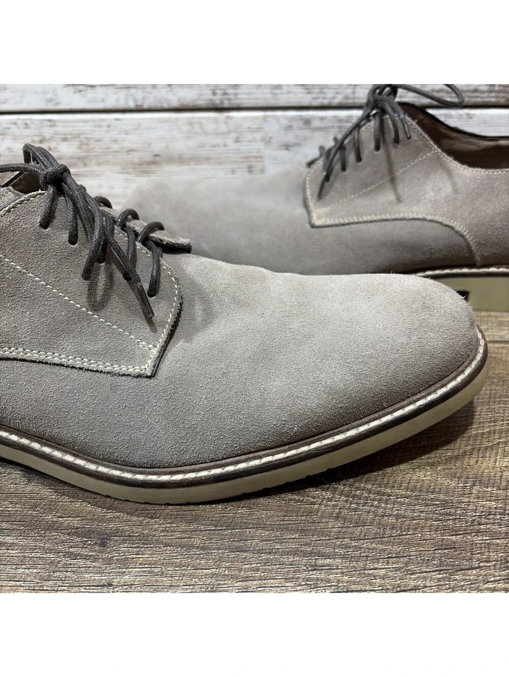 BANANA REPUBLIC Light Grey Owen Suede Leather Oxford Dress Shoe Men’s Sz 12